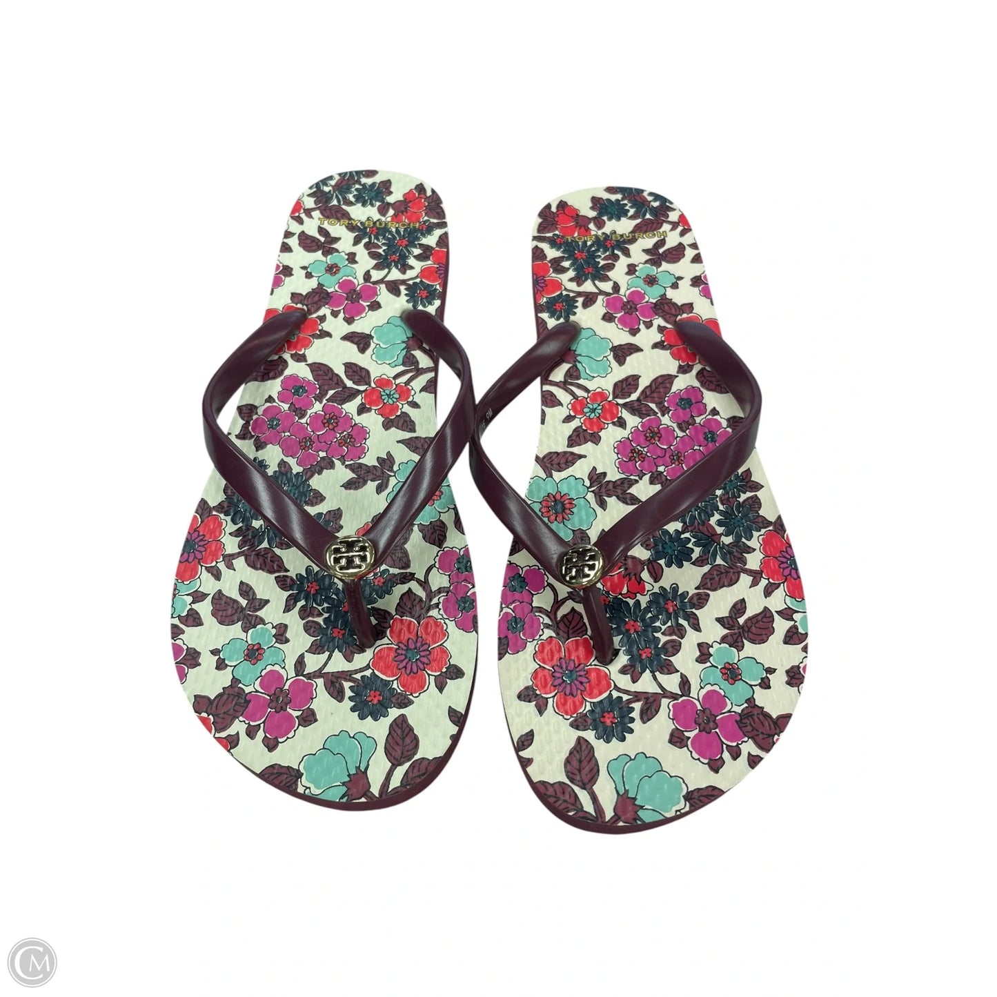Sandals Designer By Tory Burch In Floral Print, Size: 9