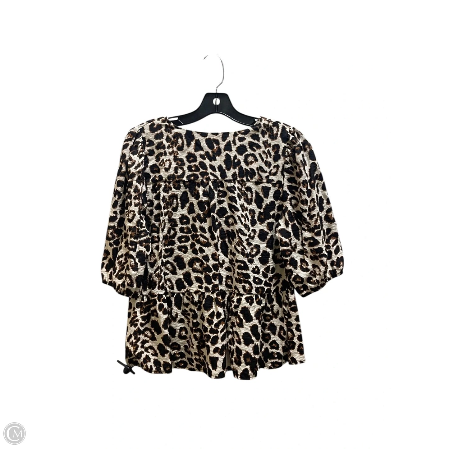 Top Short Sleeve By Monteau In Animal Print, Size: Xl
