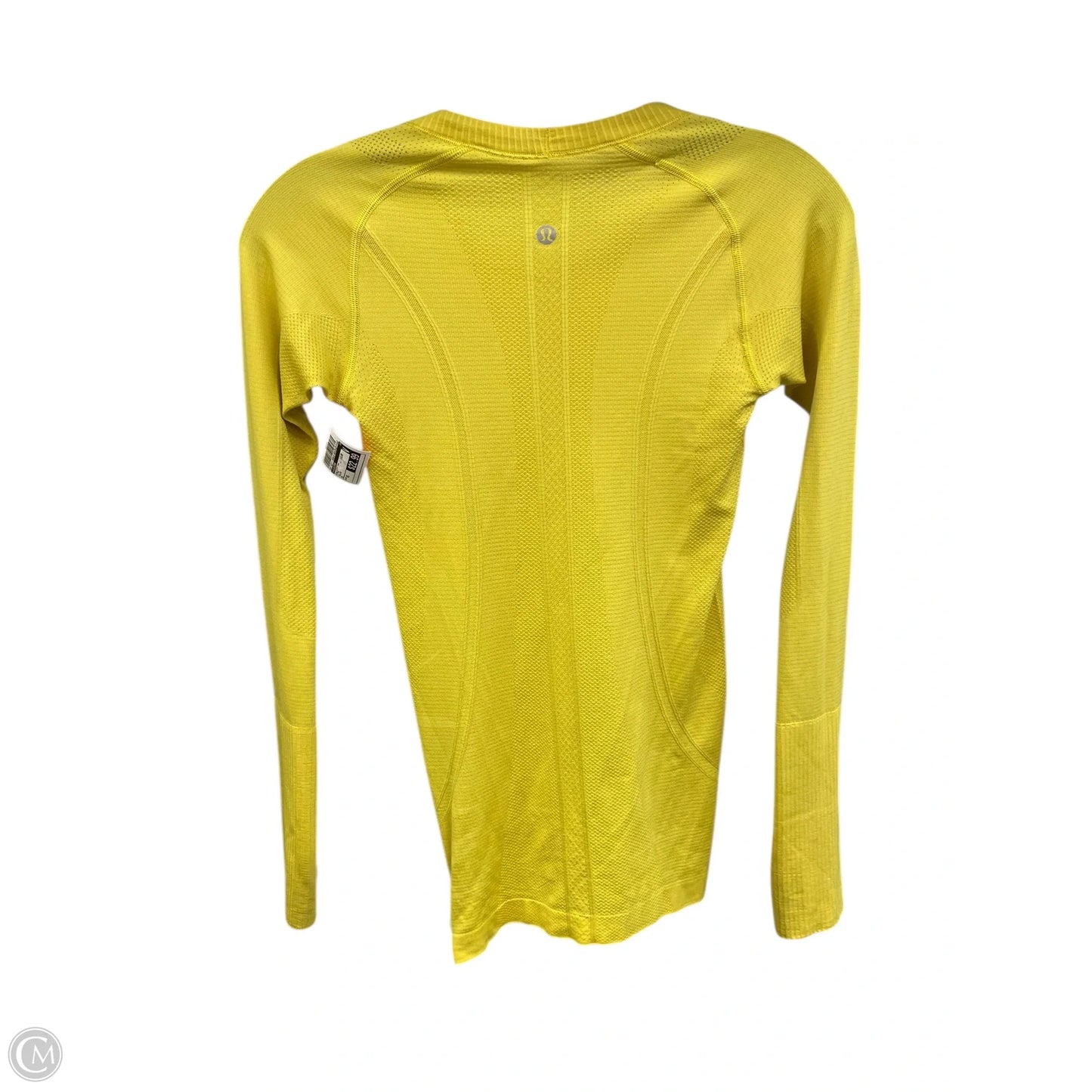 Athletic Top Long Sleeve Collar By Lululemon In Yellow, Size: Xs