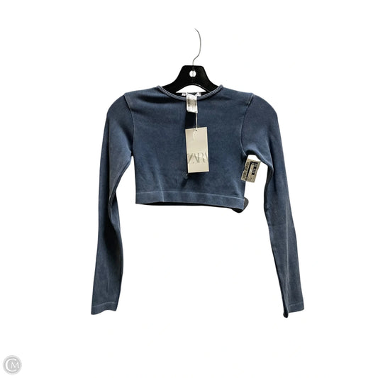 Top Long Sleeve By Zara In Blue, Size: Xs