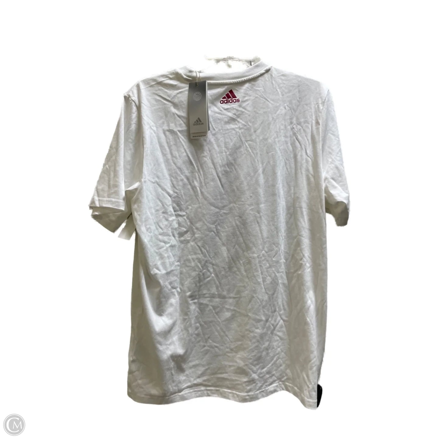 Athletic Top Short Sleeve By Adidas In White, Size: M