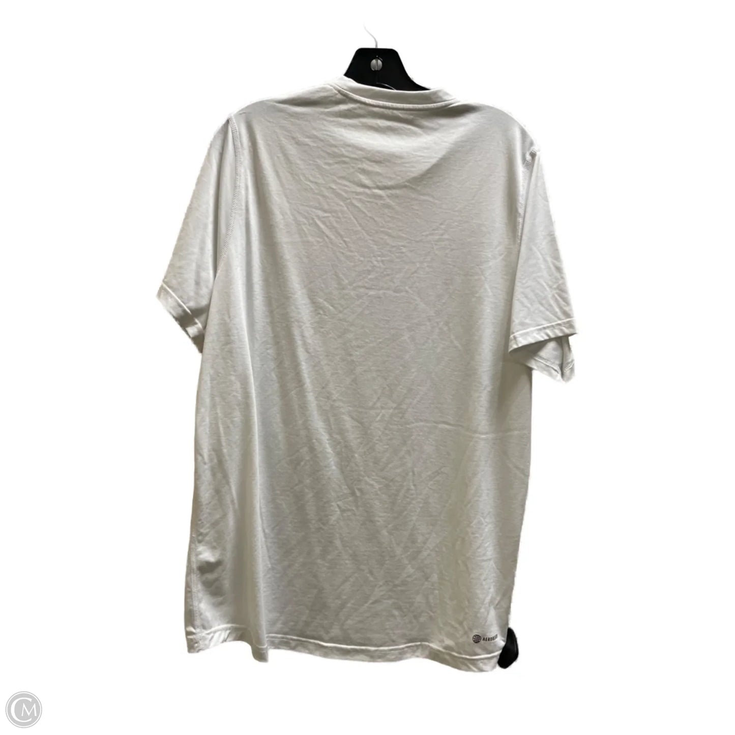 Athletic Top Short Sleeve By Adidas In White, Size: L