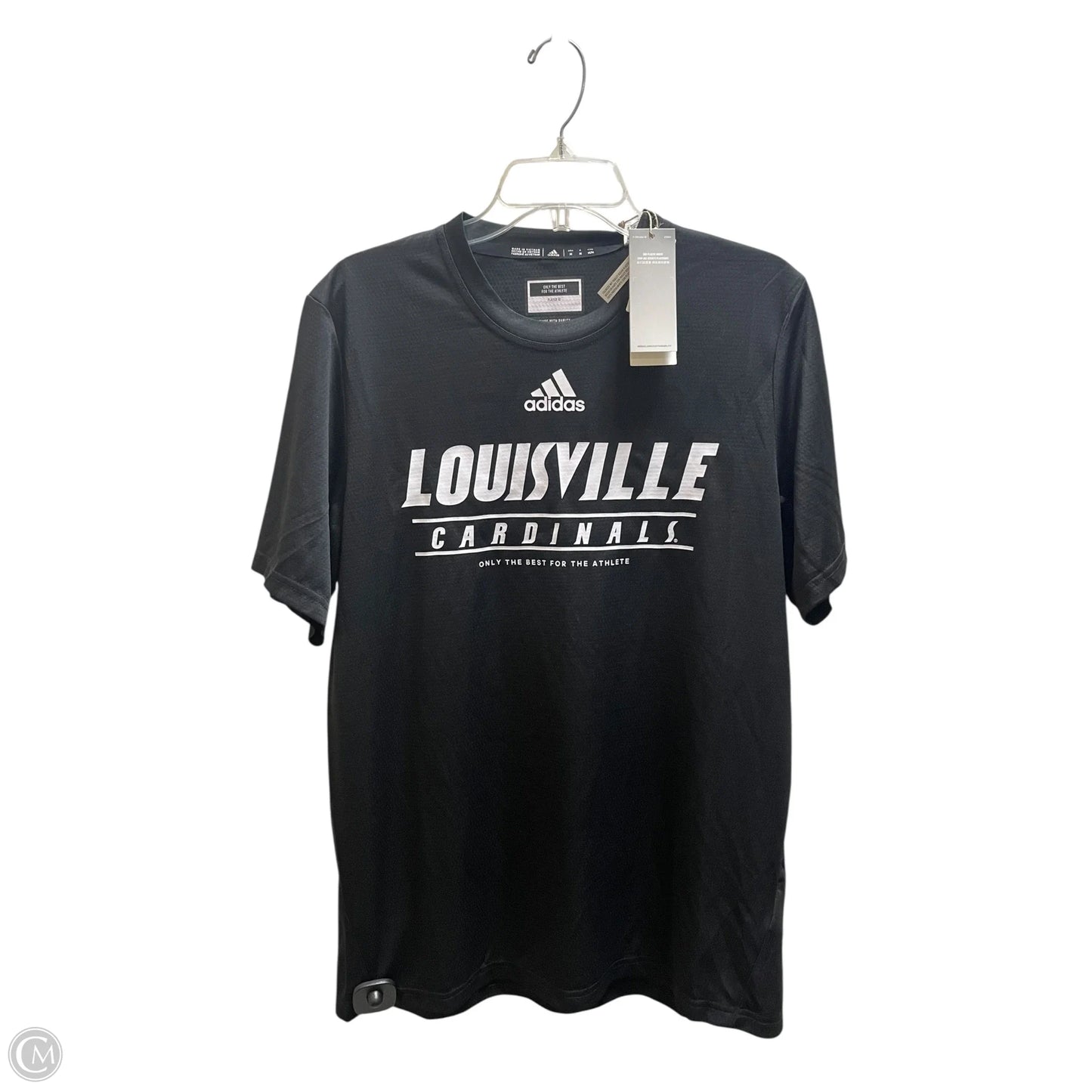 Athletic Top Short Sleeve By Adidas In Black, Size: M