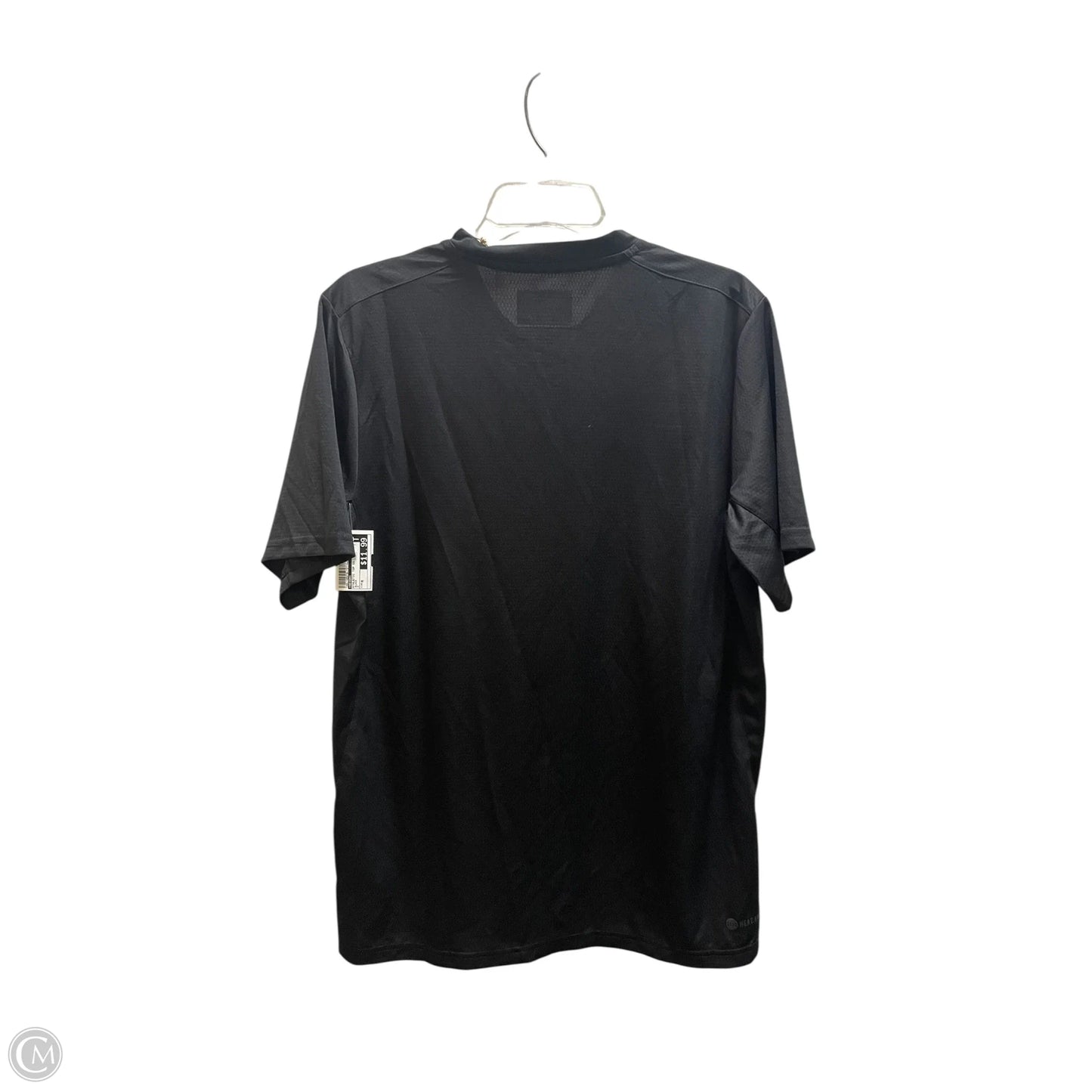 Athletic Top Short Sleeve By Adidas In Black, Size: M