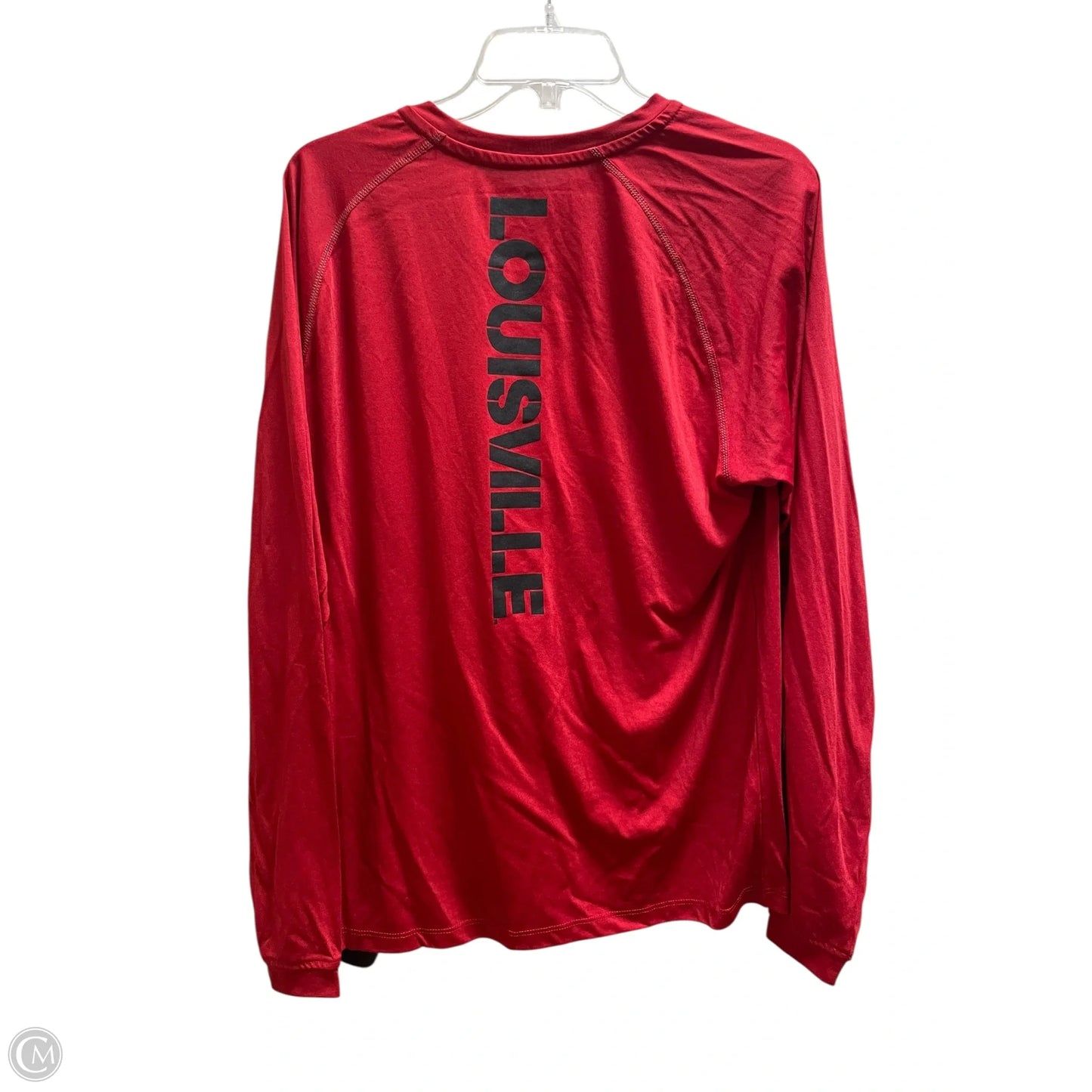 Athletic Top Long Sleeve Collar By Adidas In Red, Size: S