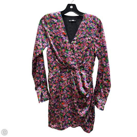 Dress Casual Short By Zara In Floral Print, Size: Xs