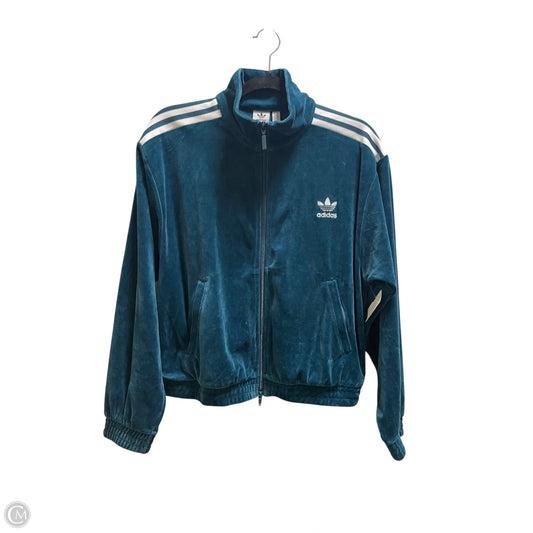 Athletic Jacket By Adidas In Teal, Size: S