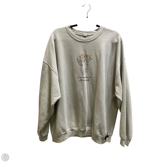 Sweatshirt Crewneck By Clothes Mentor In Tan, Size: 2x