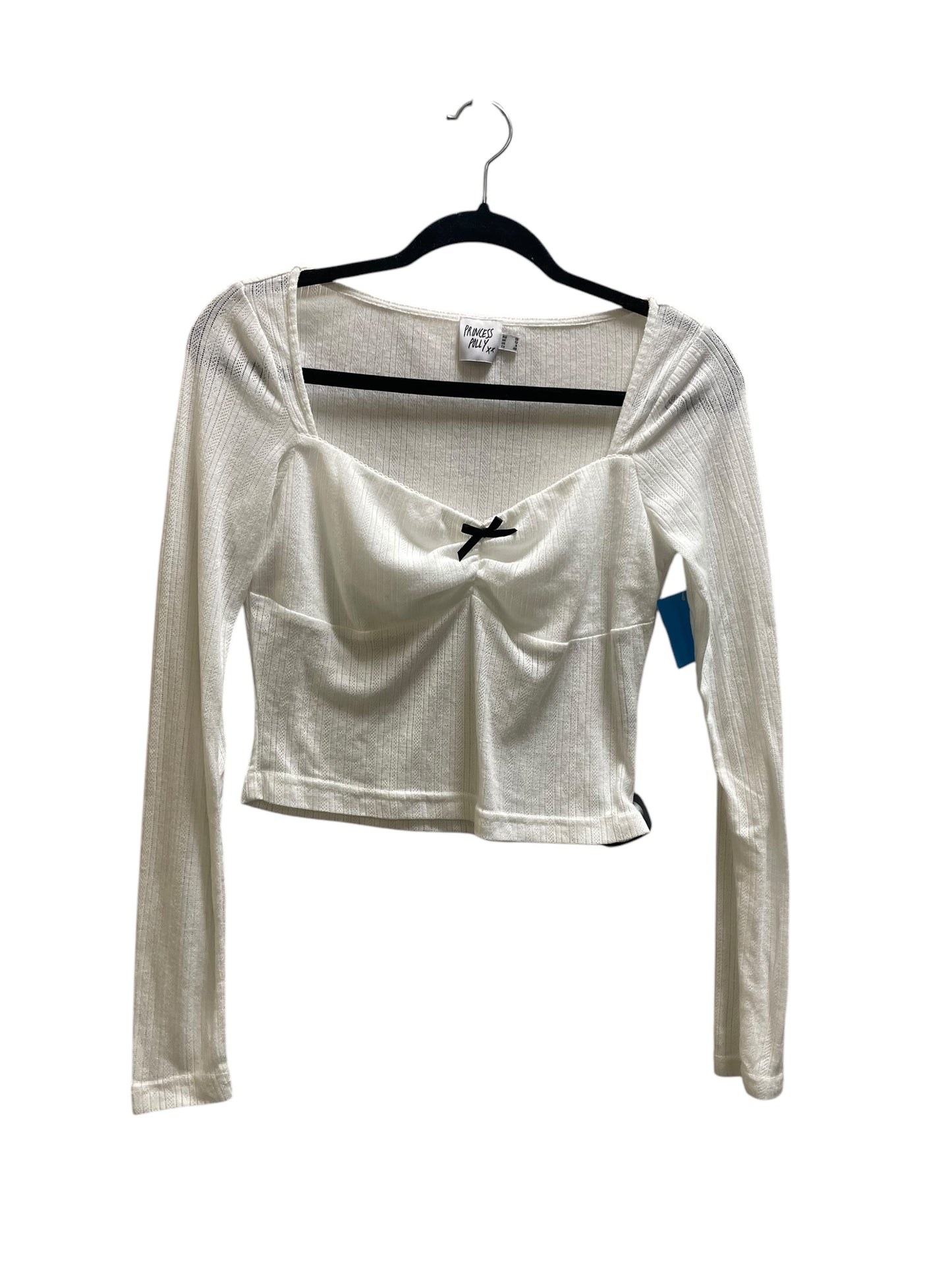 Top Long Sleeve By Clothes Mentor In White, Size: M