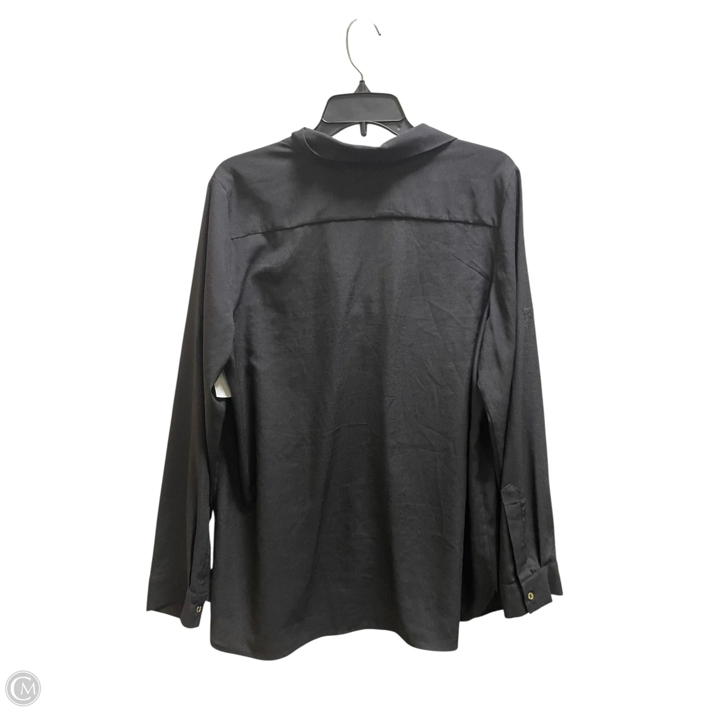 Top Long Sleeve By Calvin Klein In Black, Size: L