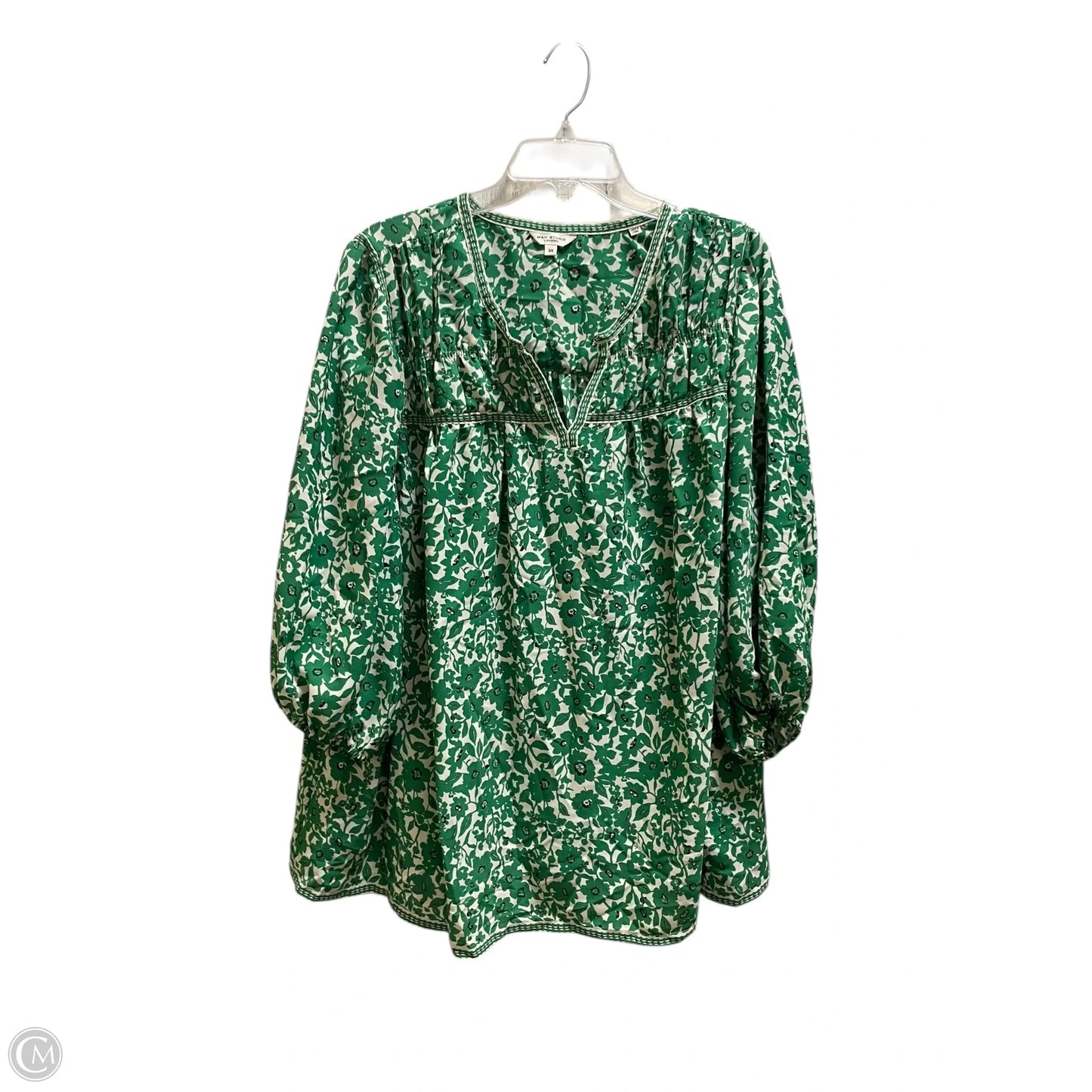 Top Short Sleeve By Max Studio In Green, Size: 3x