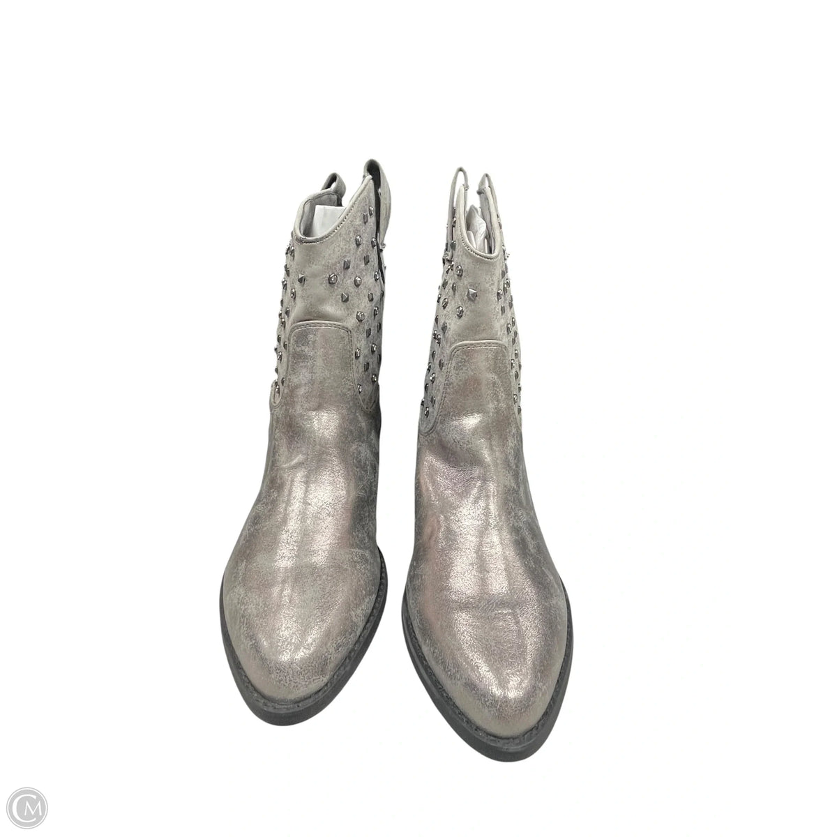 Boots Ankle Flats By Clothes Mentor In Silver, Size: 9