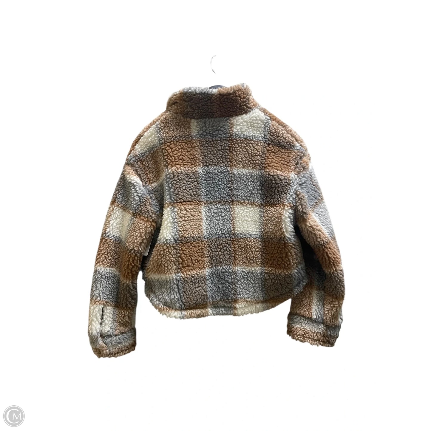Jacket Faux Fur & Sherpa By Zara In Plaid Pattern, Size: M