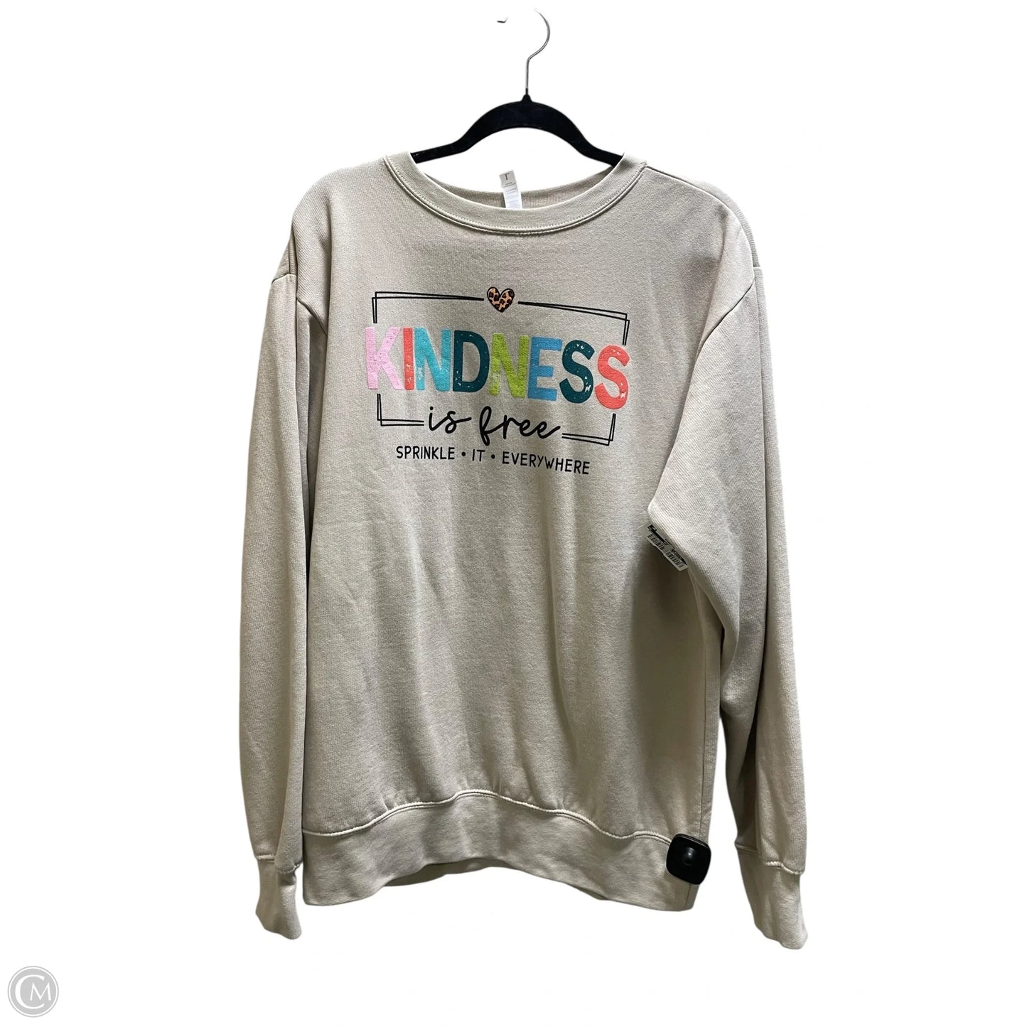 Sweatshirt Crewneck By Clothes Mentor In Tan, Size: L
