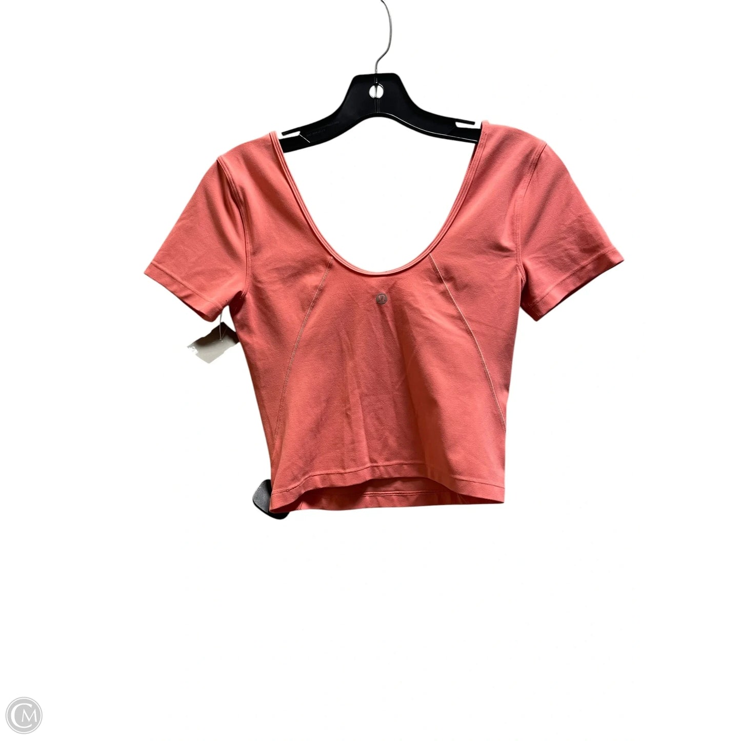 Athletic Top Short Sleeve By Lululemon In Pink, Size: 4