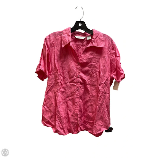 Top Short Sleeve Basic By Tweeds In Pink, Size: Xl