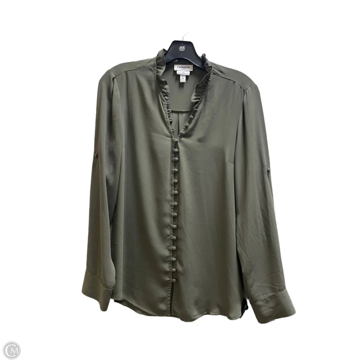 Top Long Sleeve By Express In Green, Size: M