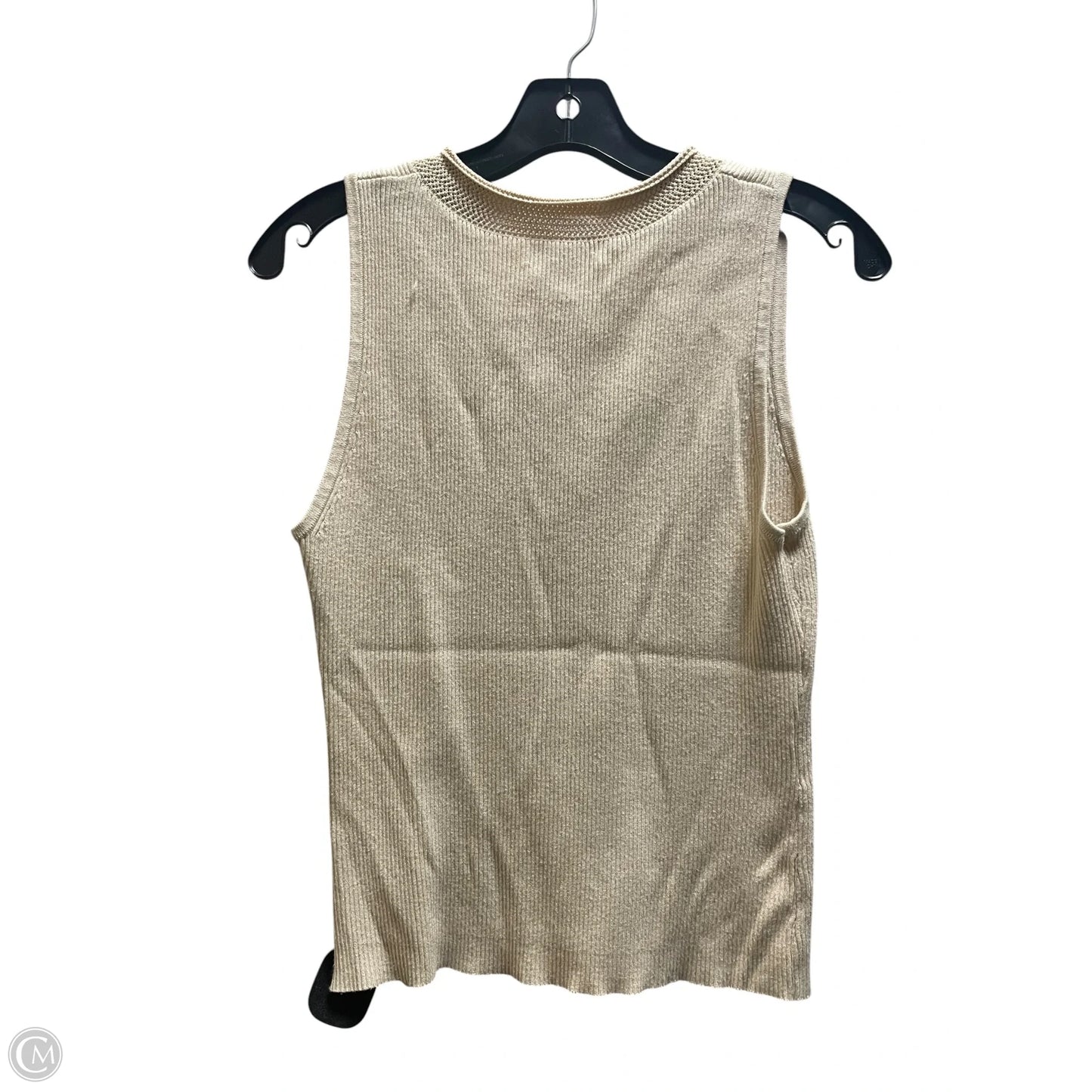 Top Sleeveless Designer By Halston In Tan, Size: M