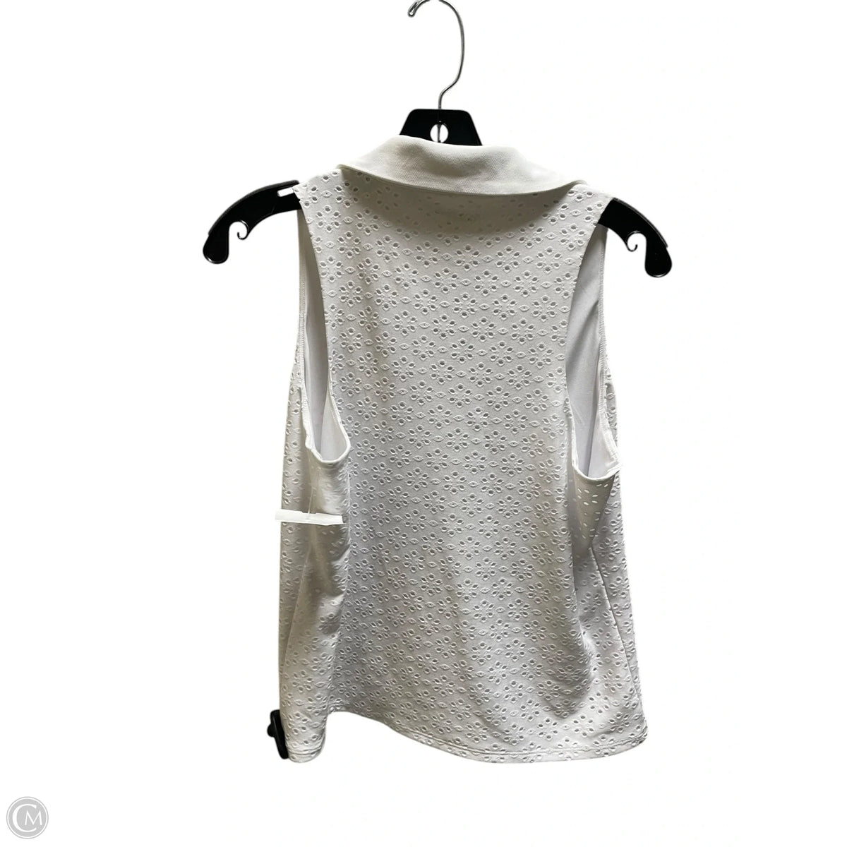 Athletic Top Long Sleeve Collar By Luxletic In White, Size: M