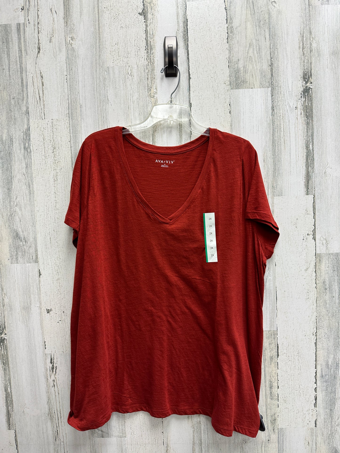 Top Short Sleeve By Ava & Viv Size: 2x