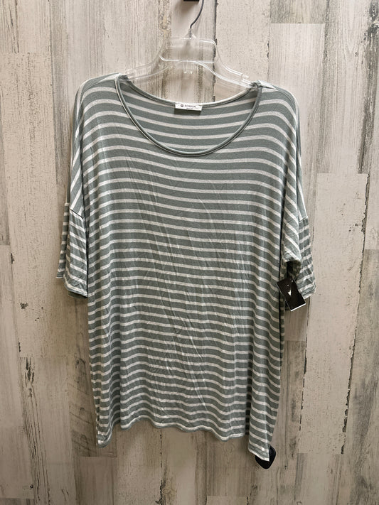 Striped Pattern Top Short Sleeve Basic Bombom, Size Xl