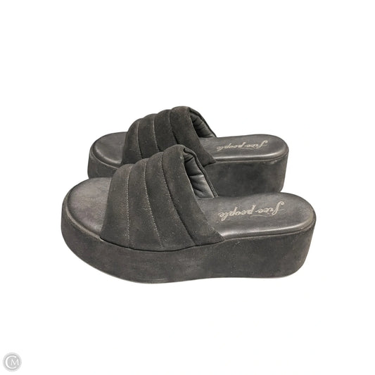 Sandals Heels Wedge By Free People In Black, Size: 7