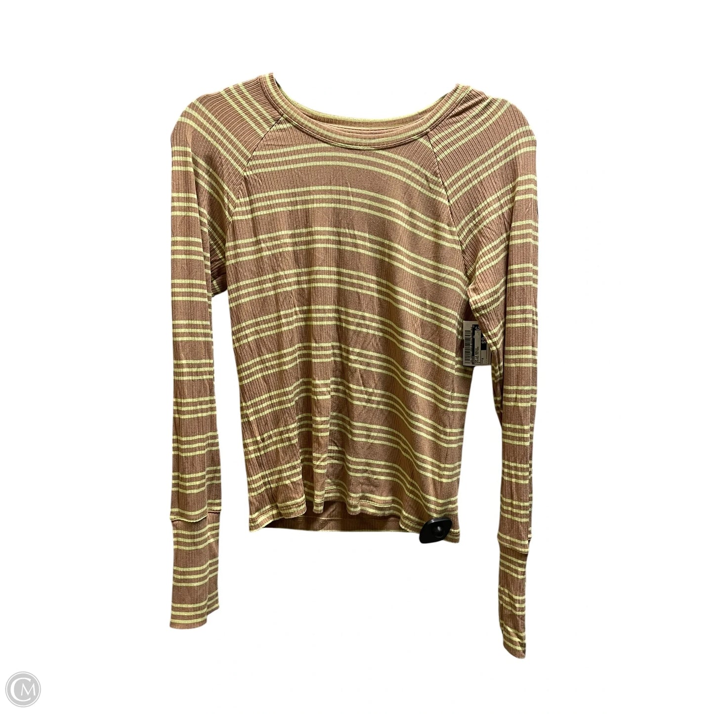 Top Long Sleeve Basic By Aerie In Striped Pattern, Size: M