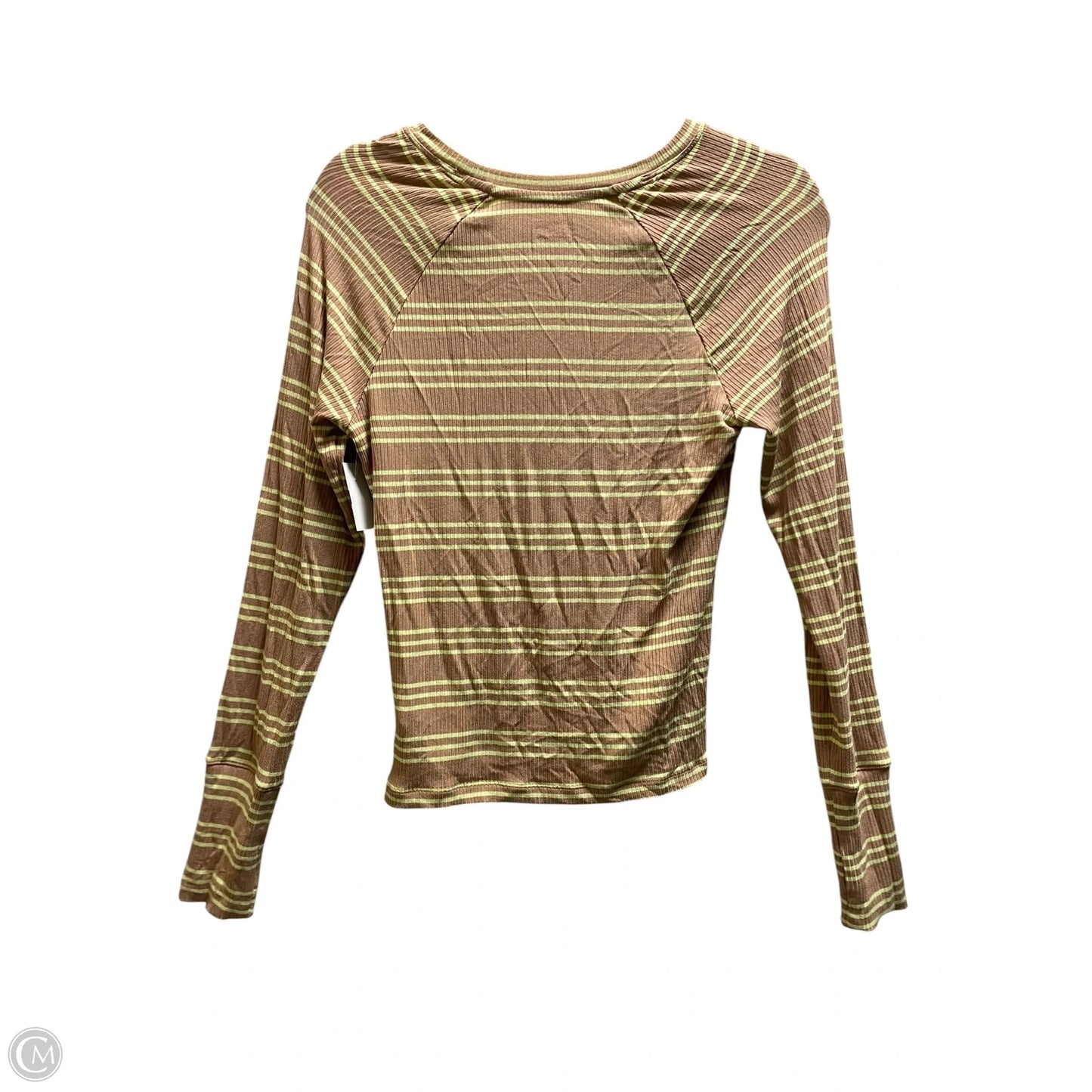 Top Long Sleeve Basic By Aerie In Striped Pattern, Size: M