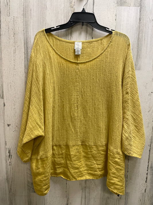 Top Short Sleeve By Joie In Yellow, Size: 2x