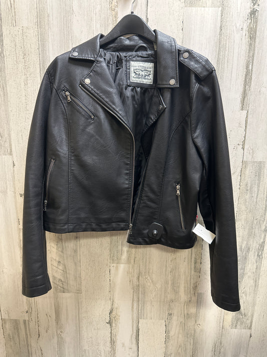 Black Jacket Leather Levis, Size Xl