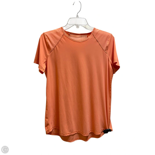 Athletic Top Short Sleeve By Lululemon In Orange, Size: S