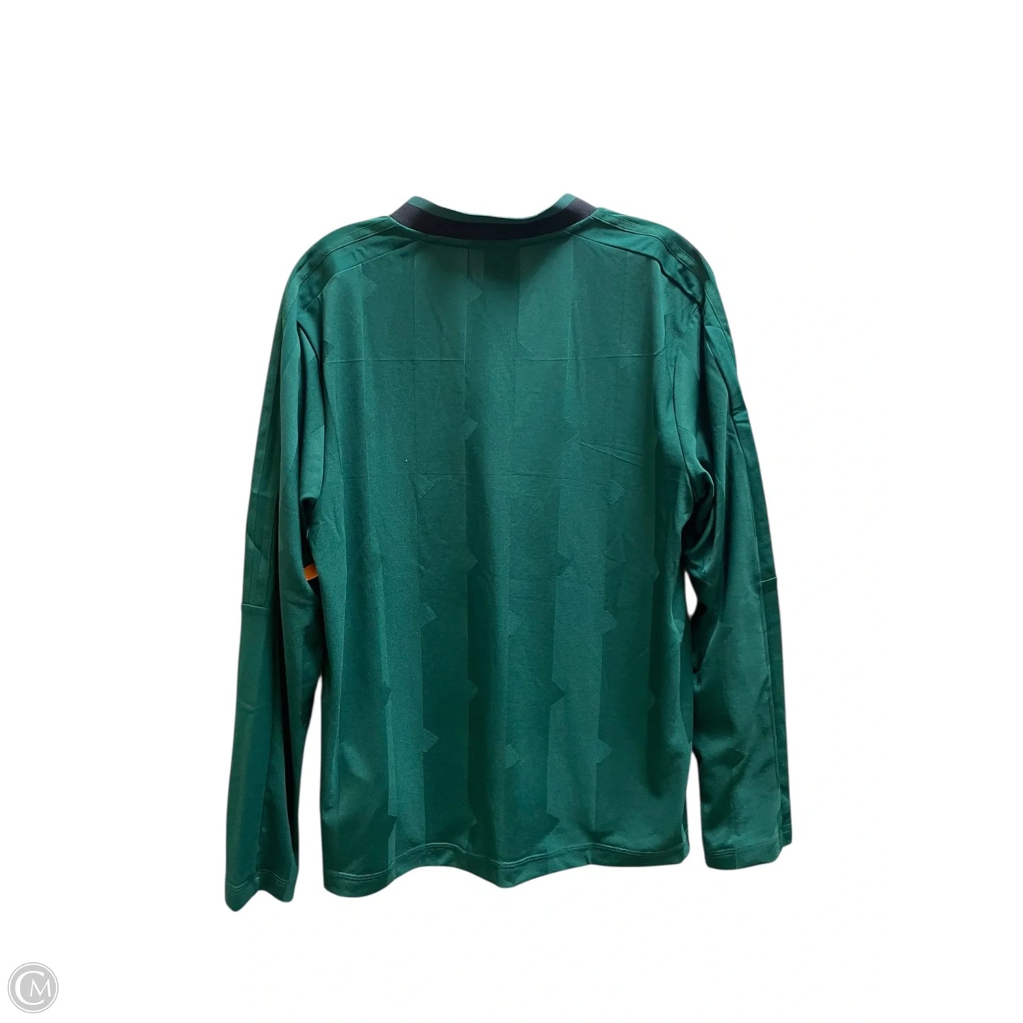 Athletic Top Long Sleeve Collar By Adidas In Green, Size: M