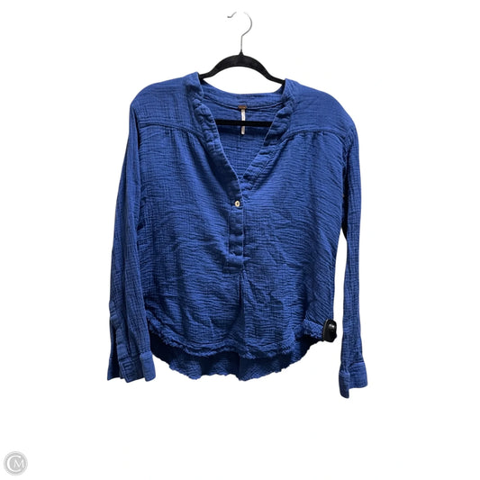 Top Long Sleeve By Free People In Blue, Size: S