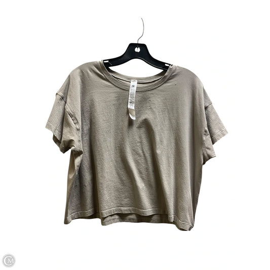 Athletic Top Short Sleeve By Lululemon In Tan, Size: 10