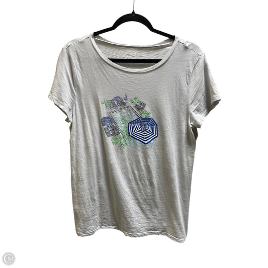 Top Short Sleeve By Loft In Grey, Size: M