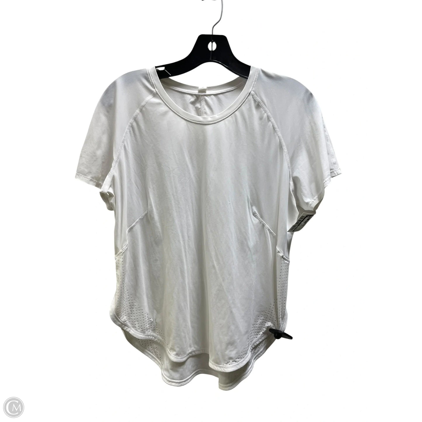 Athletic Top Short Sleeve By Lululemon In White, Size: 6