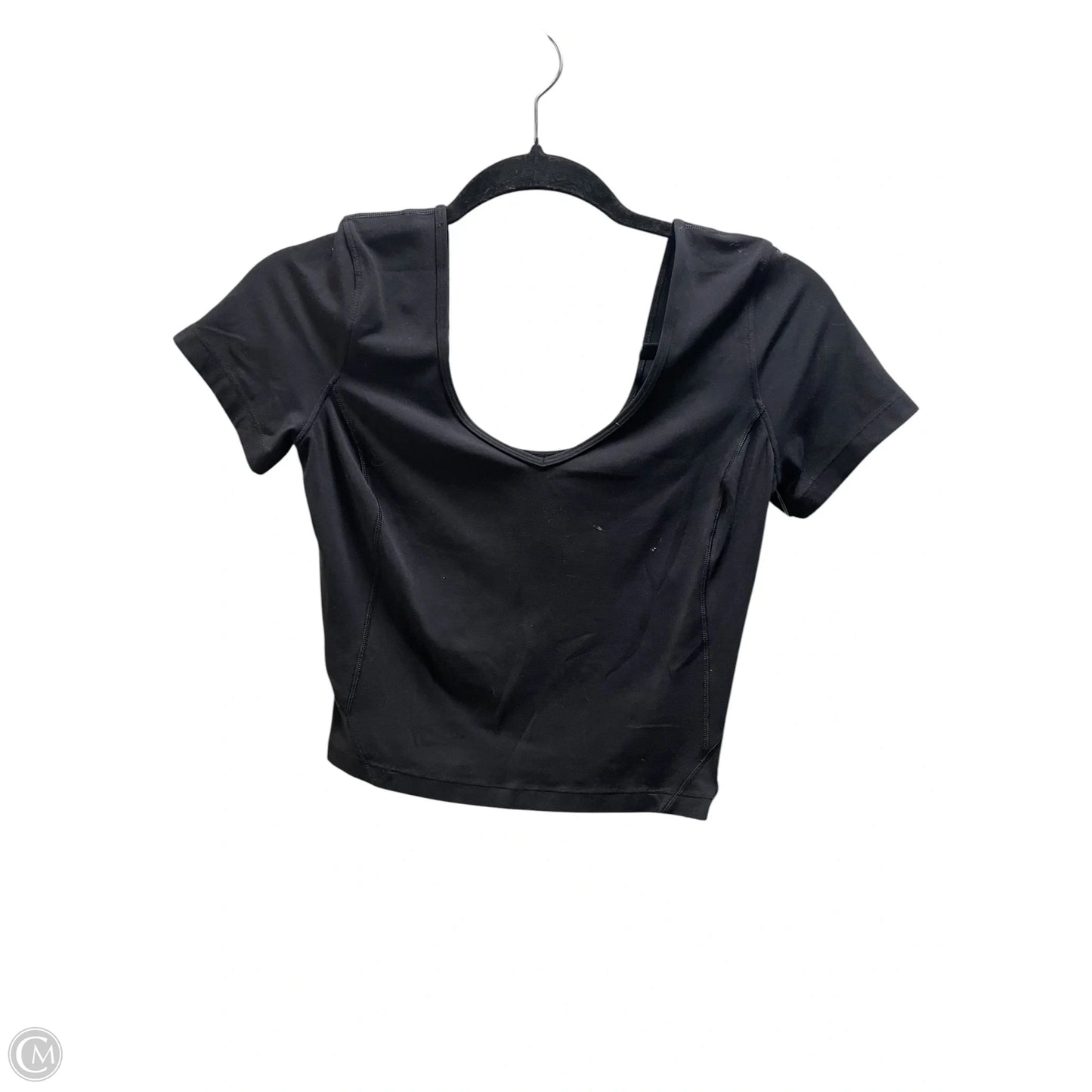 Athletic Top Short Sleeve By Lululemon In Black, Size: S