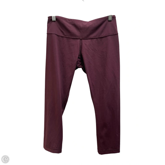 Athletic Capris By Lululemon In Maroon, Size: 6