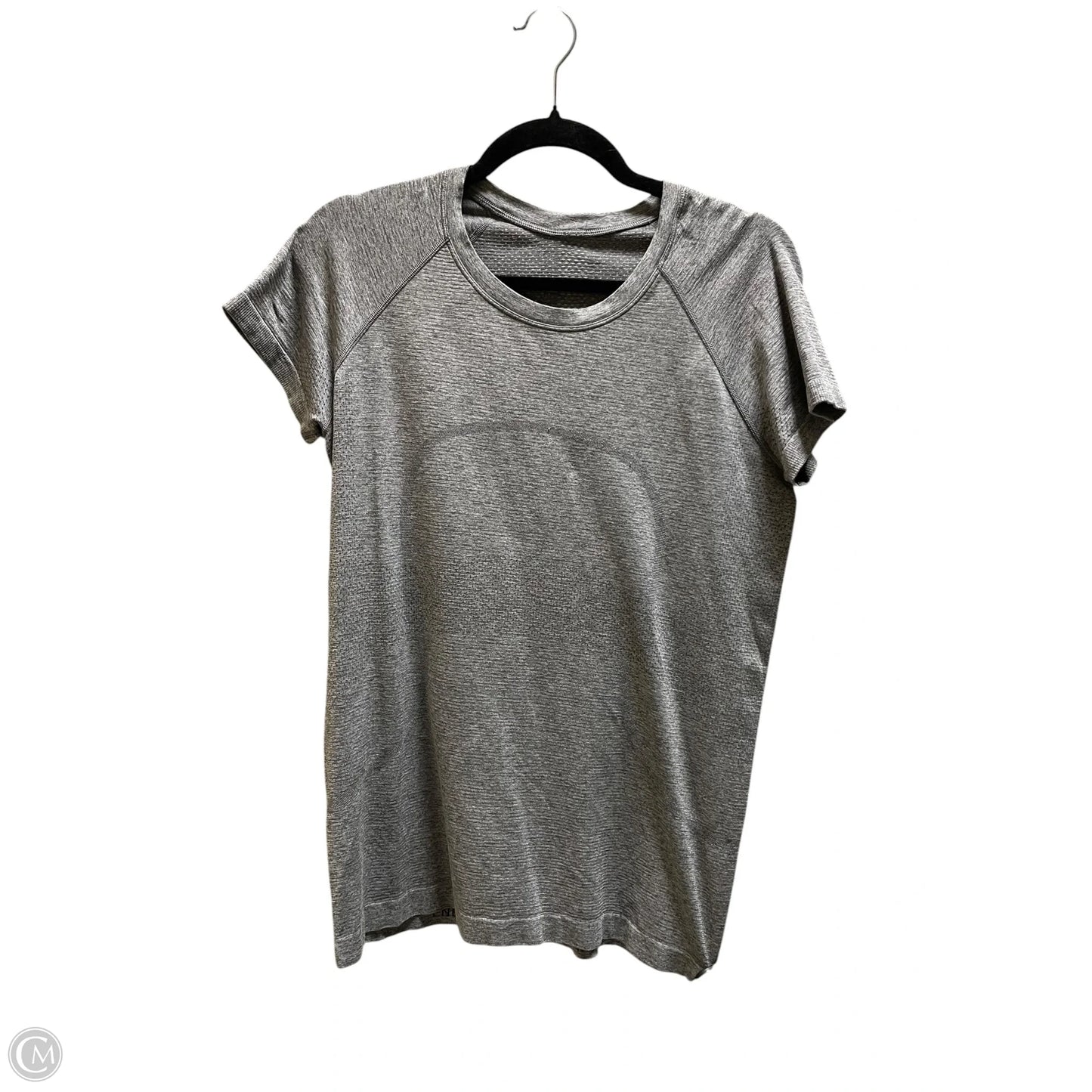 Athletic Top Short Sleeve By Lululemon In Grey, Size: 10