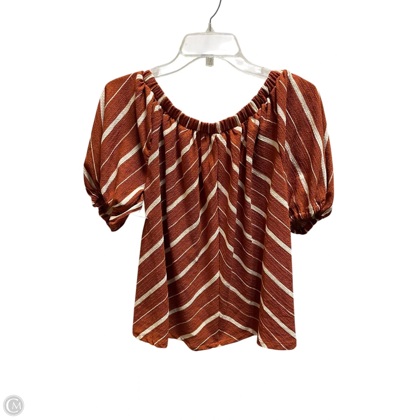 Top Short Sleeve By Anthropologie In Orange, Size: S