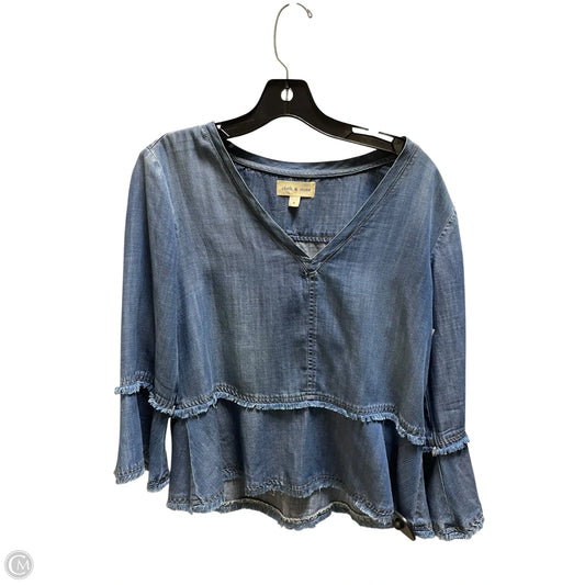 Top Long Sleeve By Cloth & Stone In Blue, Size: S