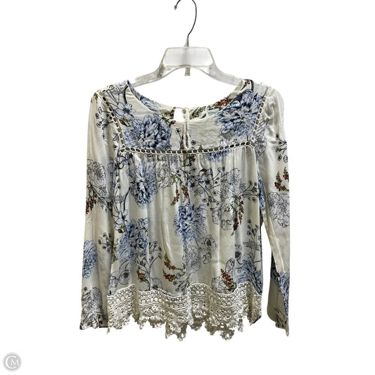 Top Long Sleeve By Maeve In White, Size: S