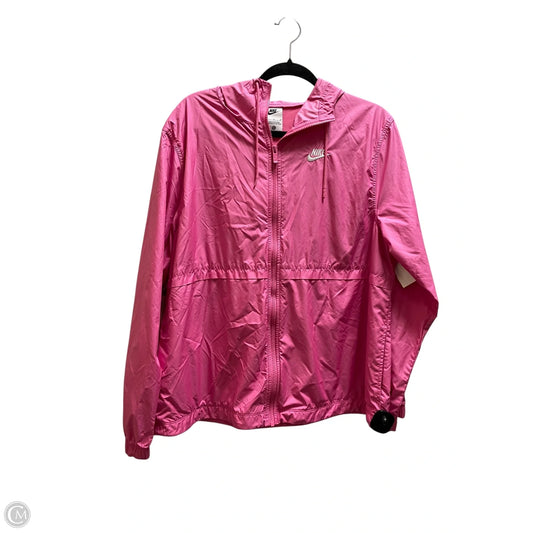 Athletic Jacket By Nike Apparel In Pink, Size: M