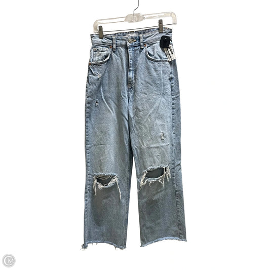 Jeans Straight By Zara In Blue Denim, Size: 4