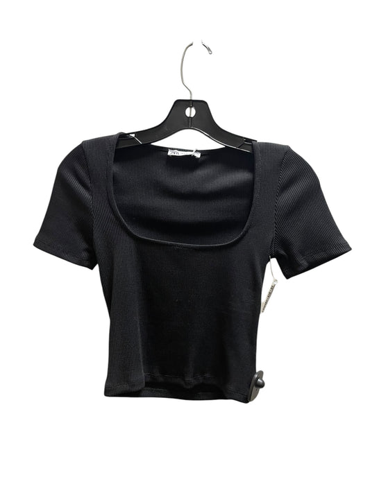 Top Short Sleeve By Zara In Black, Size: S