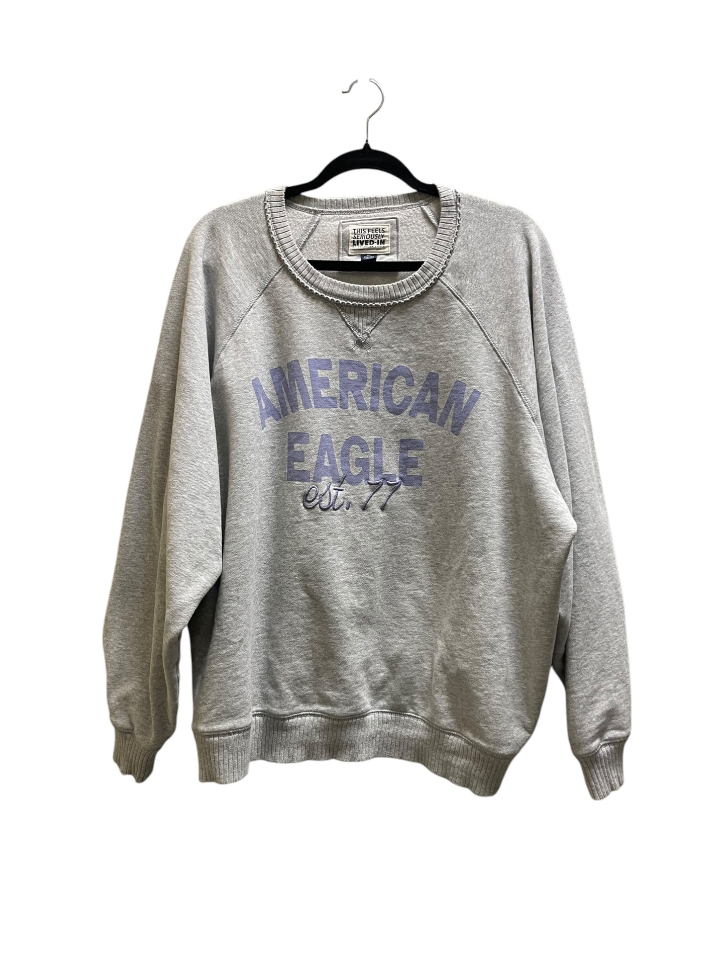 Sweatshirt Crewneck By American Eagle In Grey, Size: 2x