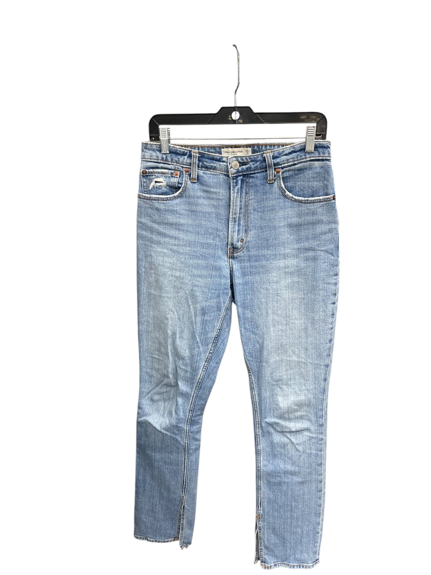 Jeans Straight By Abercrombie And Fitch In Blue Denim, Size: 4