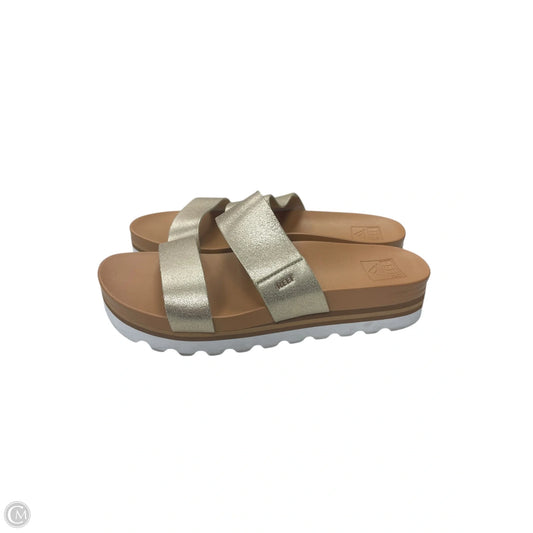 Sandals Flats By Reef In Gold, Size: 10