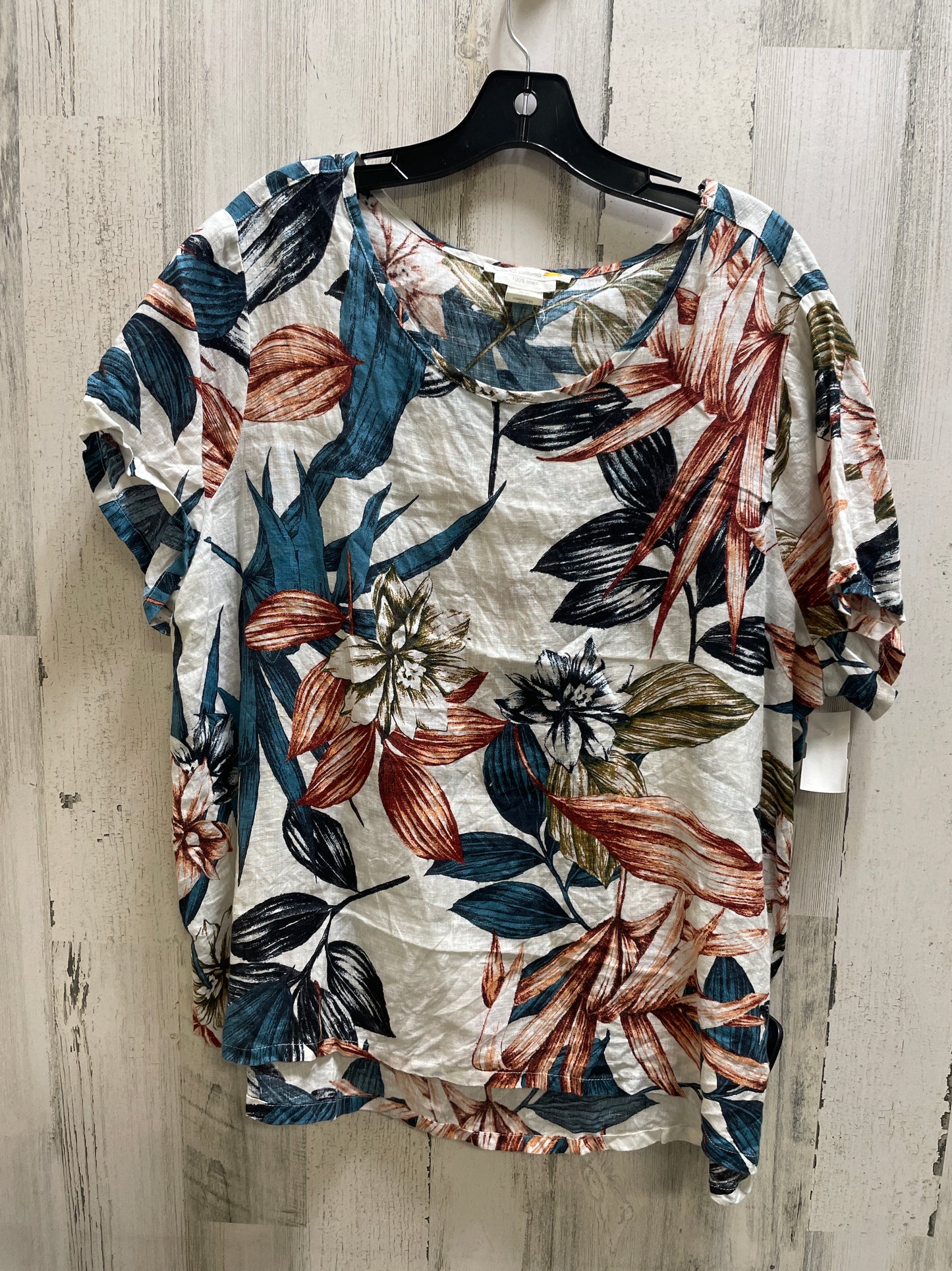 Multi-colored Top Short Sleeve C And C, Size 1x