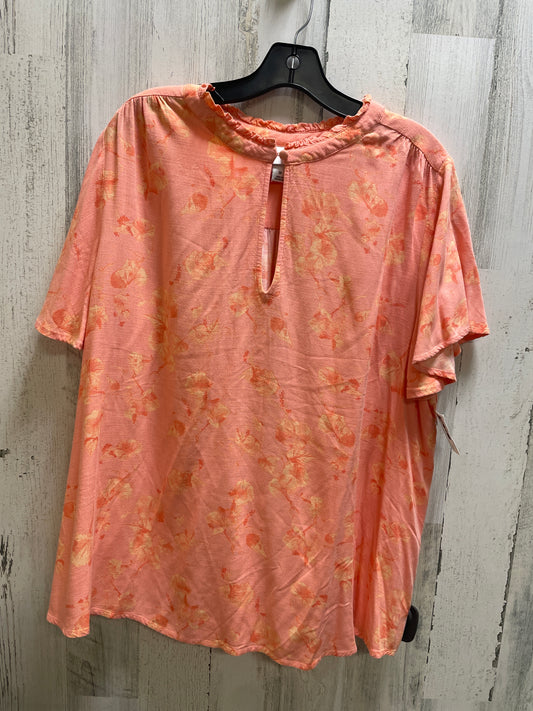 Orange Top Short Sleeve Ava & Viv, Size 1x